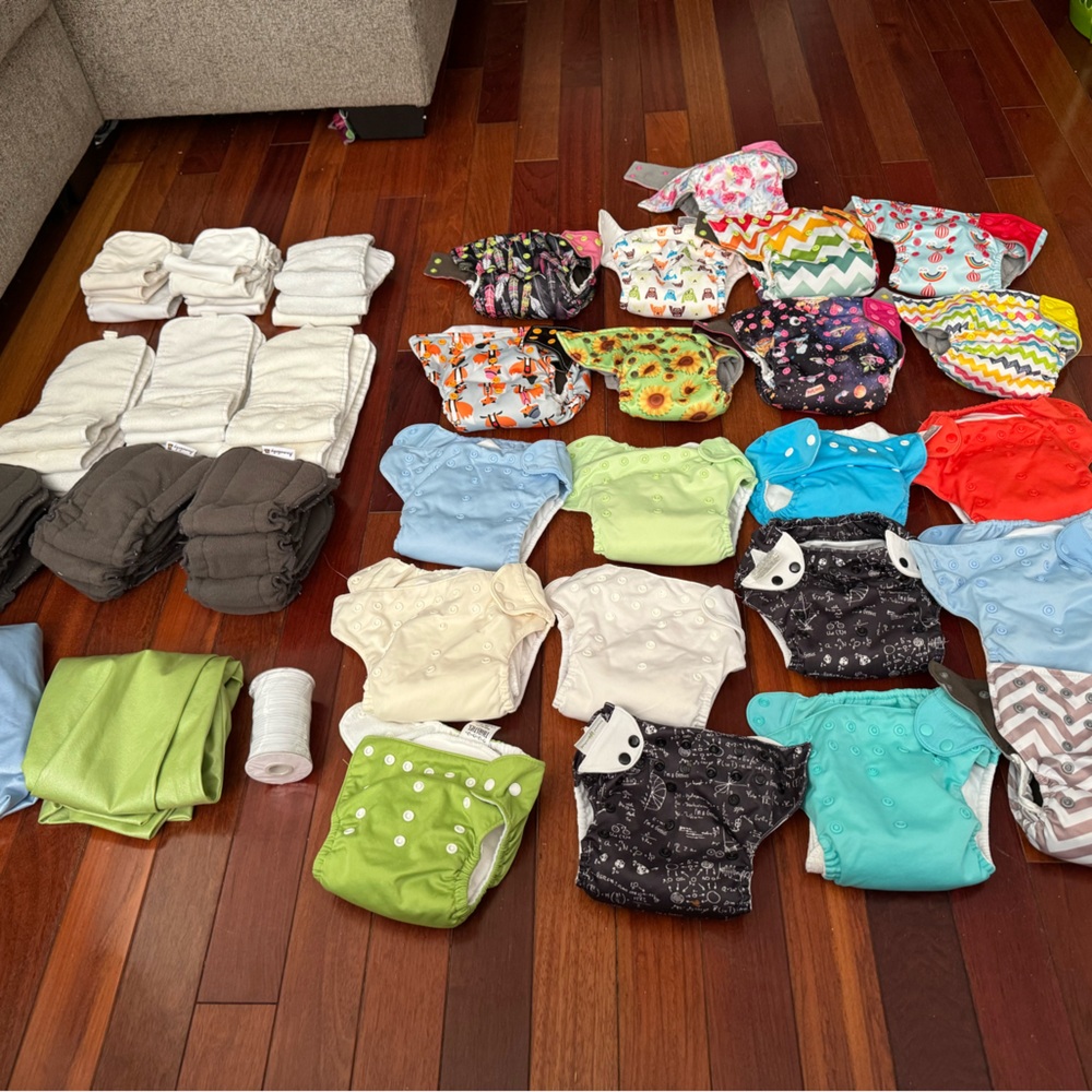 Baby Cloth Diapers, inserts and bags